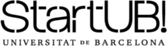 Logotip de StartUB!, incubadora de la Universitat de Barcelona